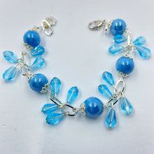 Load image into Gallery viewer, Deep Sky Blue Porcelain Silver Plated Bracelet
