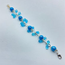 Load image into Gallery viewer, Deep Sky Blue Porcelain Silver Plated Bracelet
