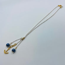 Load image into Gallery viewer, Golden Anchor Double Porcelain Silver Plated Necklace
