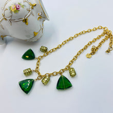 Load image into Gallery viewer, Emerald- Cream Green Czech Glass Necklace
