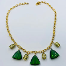 Load image into Gallery viewer, Emerald- Cream Green Czech Glass Necklace
