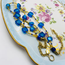 Load image into Gallery viewer, Double Strand Blue Murano Beads on Czech Sand Beads.
