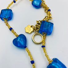 Load image into Gallery viewer, Double Strand Blue Murano Beads on Czech Sand Beads.
