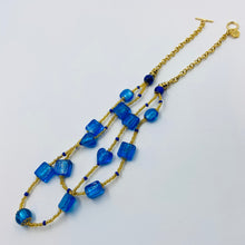 Load image into Gallery viewer, Double Strand Blue Murano Beads on Czech Sand Beads.
