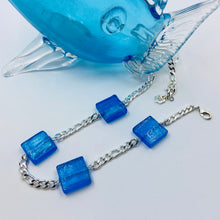 Load image into Gallery viewer, Blue Square Murano Beads Necklace
