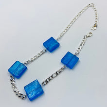 Load image into Gallery viewer, Blue Square Murano Beads Necklace
