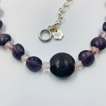 Load image into Gallery viewer, Sangria Murano Beads with Pink Czech Beads.
