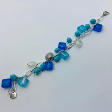 Load image into Gallery viewer, Sky Blue Murano Beads Sea Shell Bracelet
