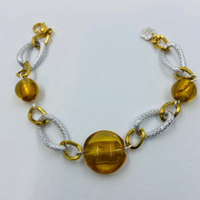 Load image into Gallery viewer, Golden Murano Silver Plated Bracelet
