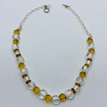 Load image into Gallery viewer, White Murano - Amber Czech Beads Necklace
