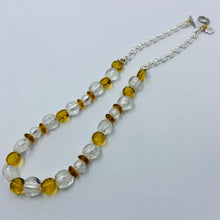 Load image into Gallery viewer, White Murano - Amber Czech Beads Necklace
