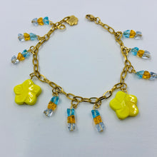 Load image into Gallery viewer, Blue-Amber Czech Glass Bead Bracelet
