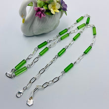 Load image into Gallery viewer, Green Colour Column Czech Beads Necklace
