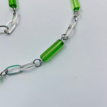 Load image into Gallery viewer, Green Colour Column Czech Beads Necklace
