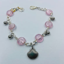 Load image into Gallery viewer, Pink Murano Seashell Charm Bracelet
