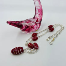 Load image into Gallery viewer, White Stripes Res Glass Lampwork Beads Necklace
