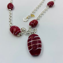 Load image into Gallery viewer, White Stripes Res Glass Lampwork Beads Necklace
