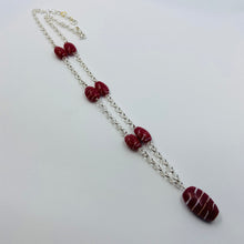 Load image into Gallery viewer, White Stripes Res Glass Lampwork Beads Necklace
