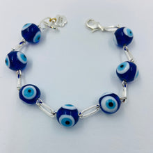 Load image into Gallery viewer, Evil Eye Lampwork Glass Beads Bracelet
