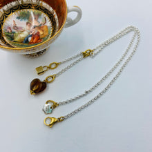 Load image into Gallery viewer, Lock and Amber Brown Murano Pendant Necklace
