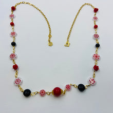 Load image into Gallery viewer, Large Red - Rose Italian Millefiori and Murano Beads Necklace
