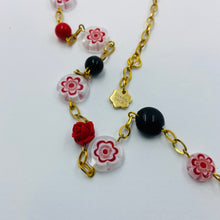 Load image into Gallery viewer, Large Red - Rose Italian Millefiori and Murano Beads Necklace
