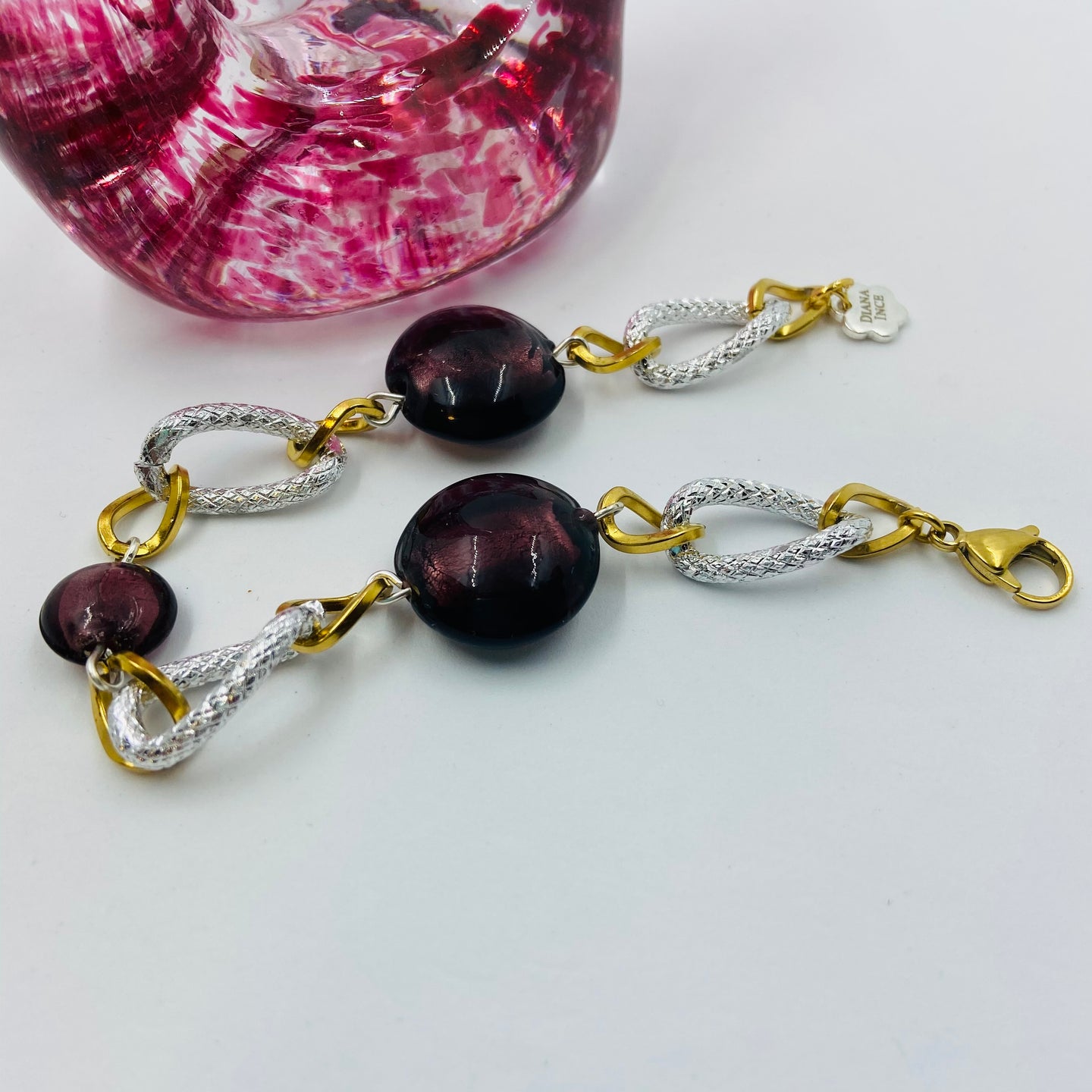 Sangria Murano Silver Plated Bracelet