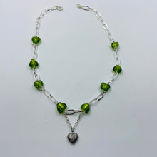 Load image into Gallery viewer, All Heart Green Murano Beads Necklace
