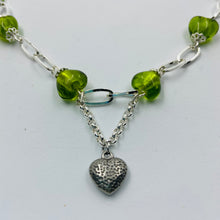 Load image into Gallery viewer, All Heart Green Murano Beads Necklace
