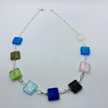 Load image into Gallery viewer, Multi Color Square Murano Beads Necklace
