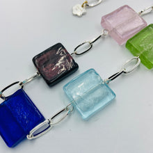 Load image into Gallery viewer, Multi Color Square Murano Beads Necklace
