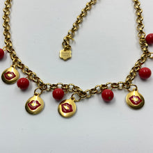 Load image into Gallery viewer, Lips Charm Red Bead Necklace
