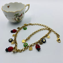 Load image into Gallery viewer, Three Ladybug Lampwork Bead Necklace
