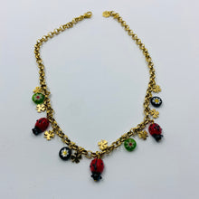 Load image into Gallery viewer, Three Ladybug Lampwork Bead Necklace
