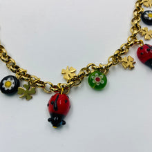 Load image into Gallery viewer, Three Ladybug Lampwork Bead Necklace
