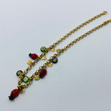 Load image into Gallery viewer, Three Ladybug Lampwork Bead Necklace
