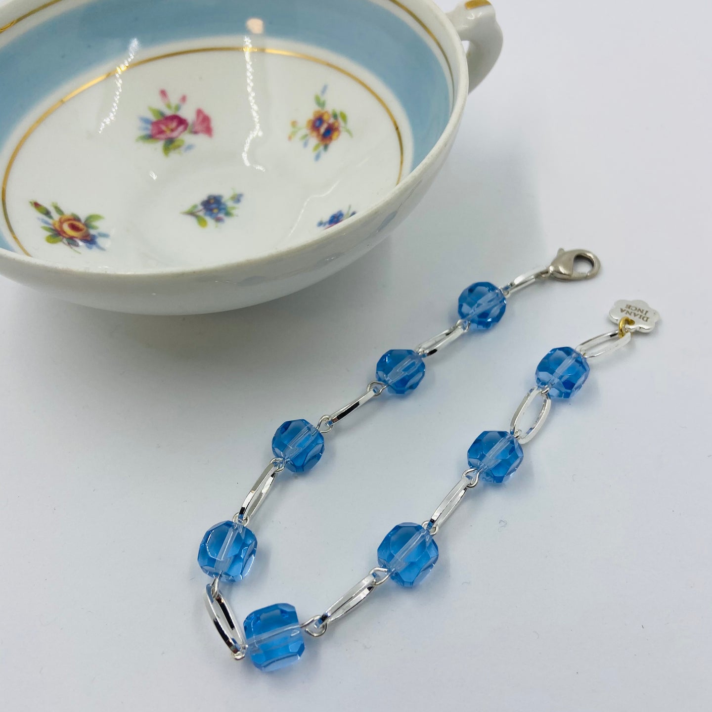 Dream Blue Czech Glass Bead Bracelet