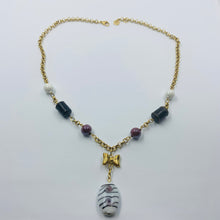 Load image into Gallery viewer, White - Cobalt Stone Porcelain  Necklace
