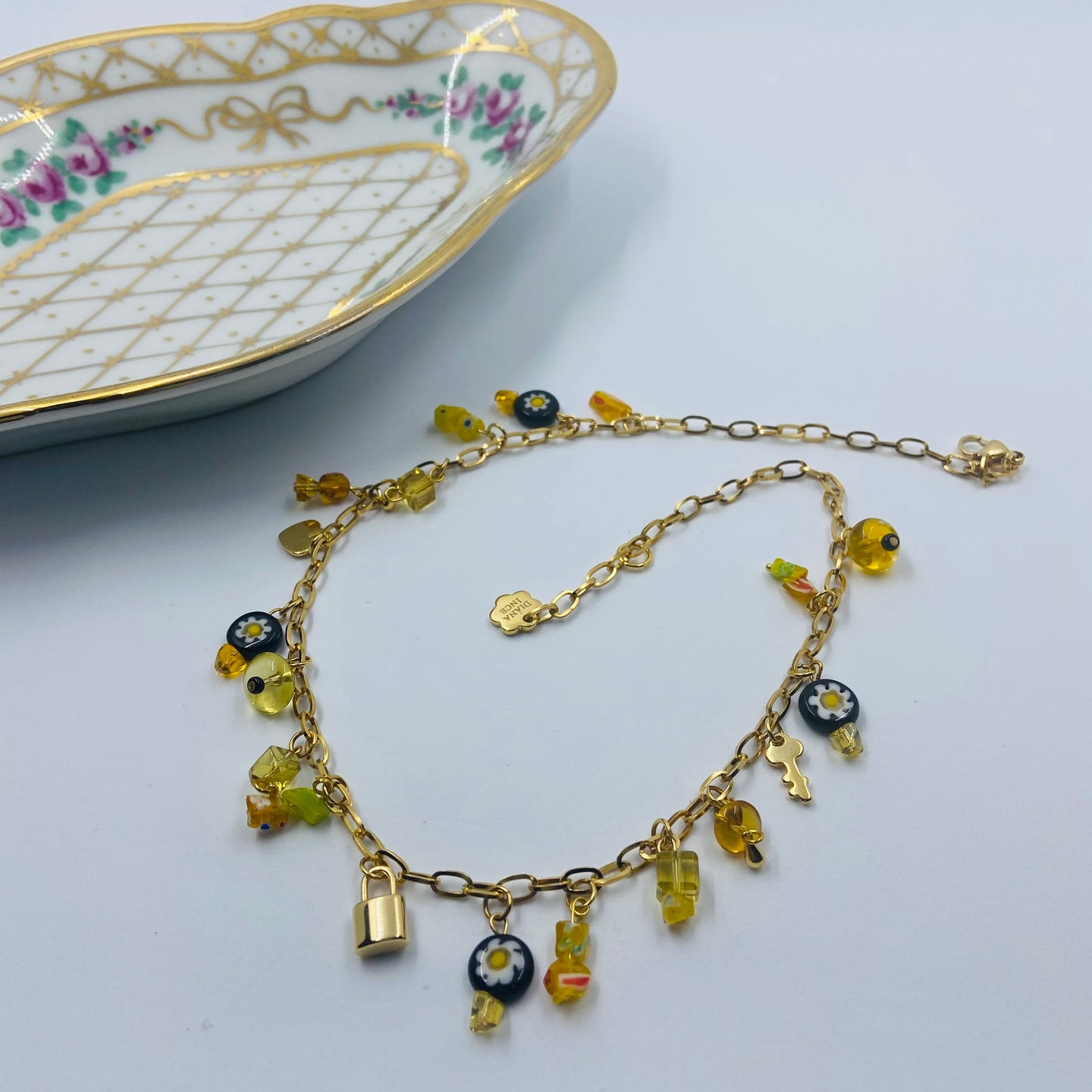 Amber Millefiori - Czech Glass Necklace