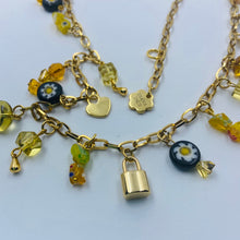 Load image into Gallery viewer, Amber Millefiori - Czech Glass Necklace
