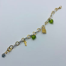 Load image into Gallery viewer, Double Heart Green Murano Lock Necklace
