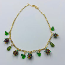 Load image into Gallery viewer, Red-Green Dot Lampwork Bead Necklace
