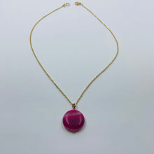 Load image into Gallery viewer, Magenta Color Agate Pendant Necklace
