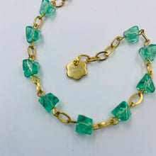 Load image into Gallery viewer, Water Green Nugget Czech Glass Bead Bracelet
