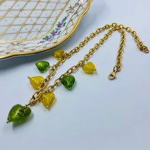 Load image into Gallery viewer, All Hearth Yellow-Green Murano Beads Necklace
