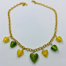 Load image into Gallery viewer, All Hearth Yellow-Green Murano Beads Necklace
