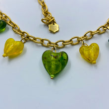 Load image into Gallery viewer, All Hearth Yellow-Green Murano Beads Necklace
