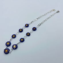 Load image into Gallery viewer, Dark Blue-Red-Yellow Italian Millefiori Beads Necklace
