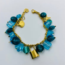 Load image into Gallery viewer, Deep Marine Blue Murano Beads Rich Bracelet
