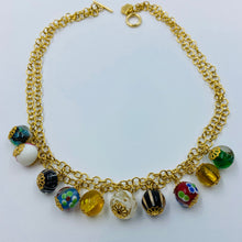 Load image into Gallery viewer, Ten Multi colour  Lampwork Bead Necklace
